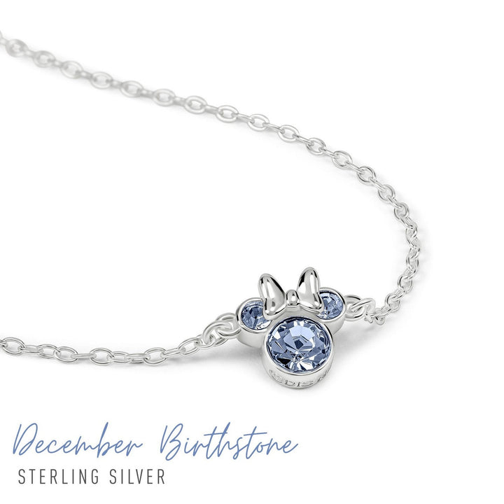 Disney Mickey & Minnie 925 6.75+1" Mouse December Birthstone Bracelet B902594SDECL-67.PH