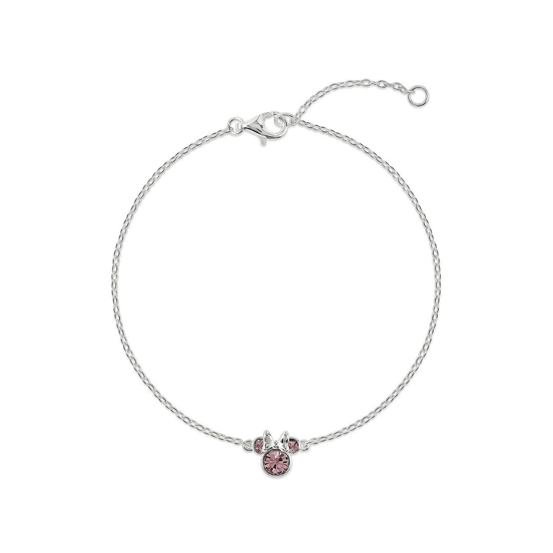 Disney Mickey & Minnie 925 6.75+1" Mouse Febuary Birthstone Bracelet B902594SFEBL-67.PH
