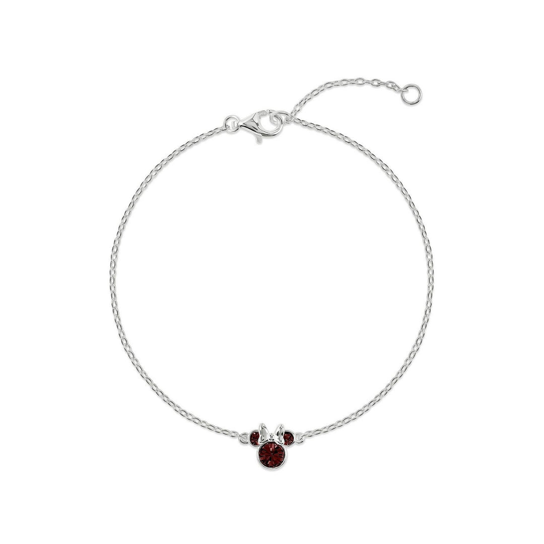 Disney Mickey & Minnie 925 6.75+1" Mouse January Birthstone Bracelet B902594SJANL-67.PH