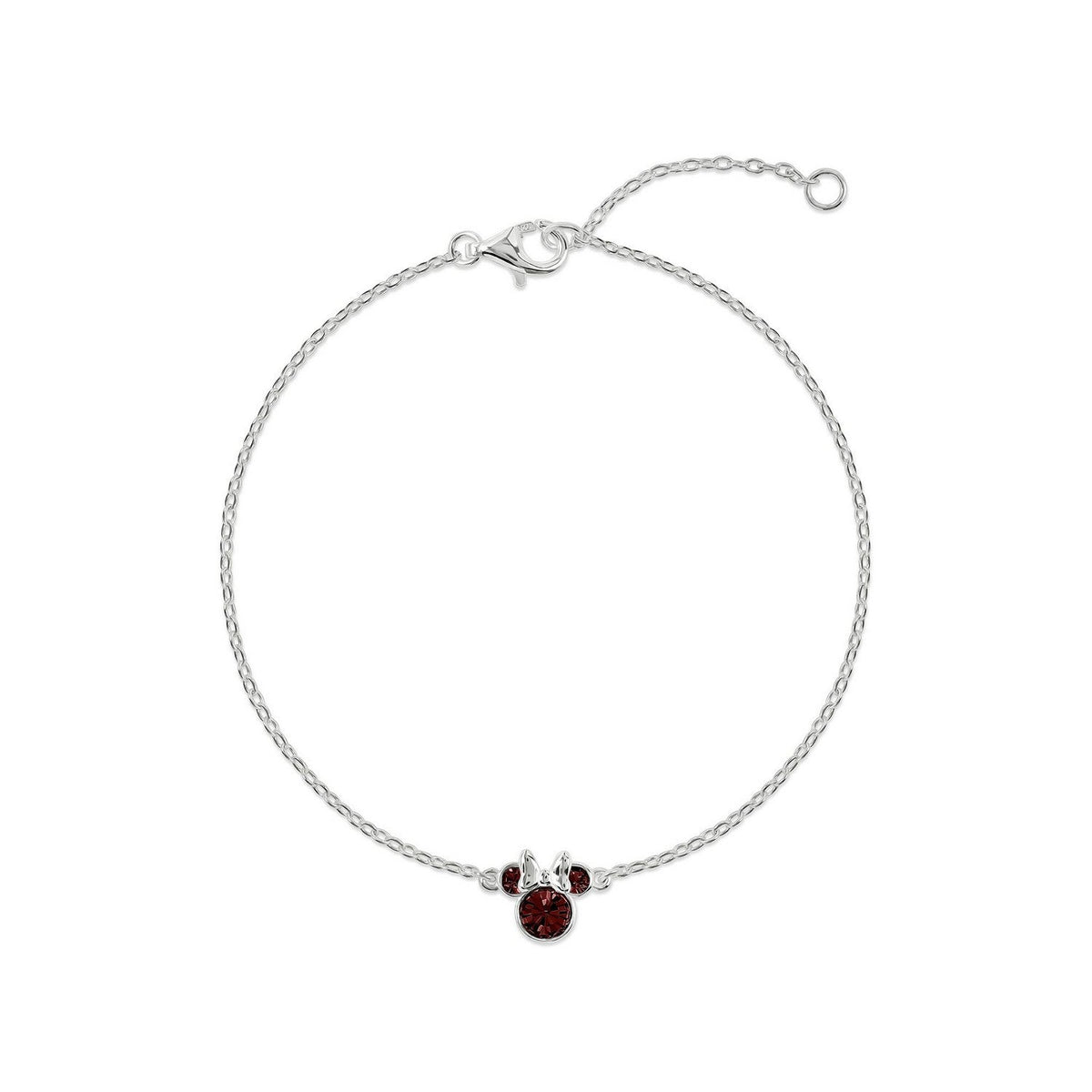 Disney Mickey & Minnie 925 6.75+1" Mouse January Birthstone Bracelet B902594SJANL-67.PH