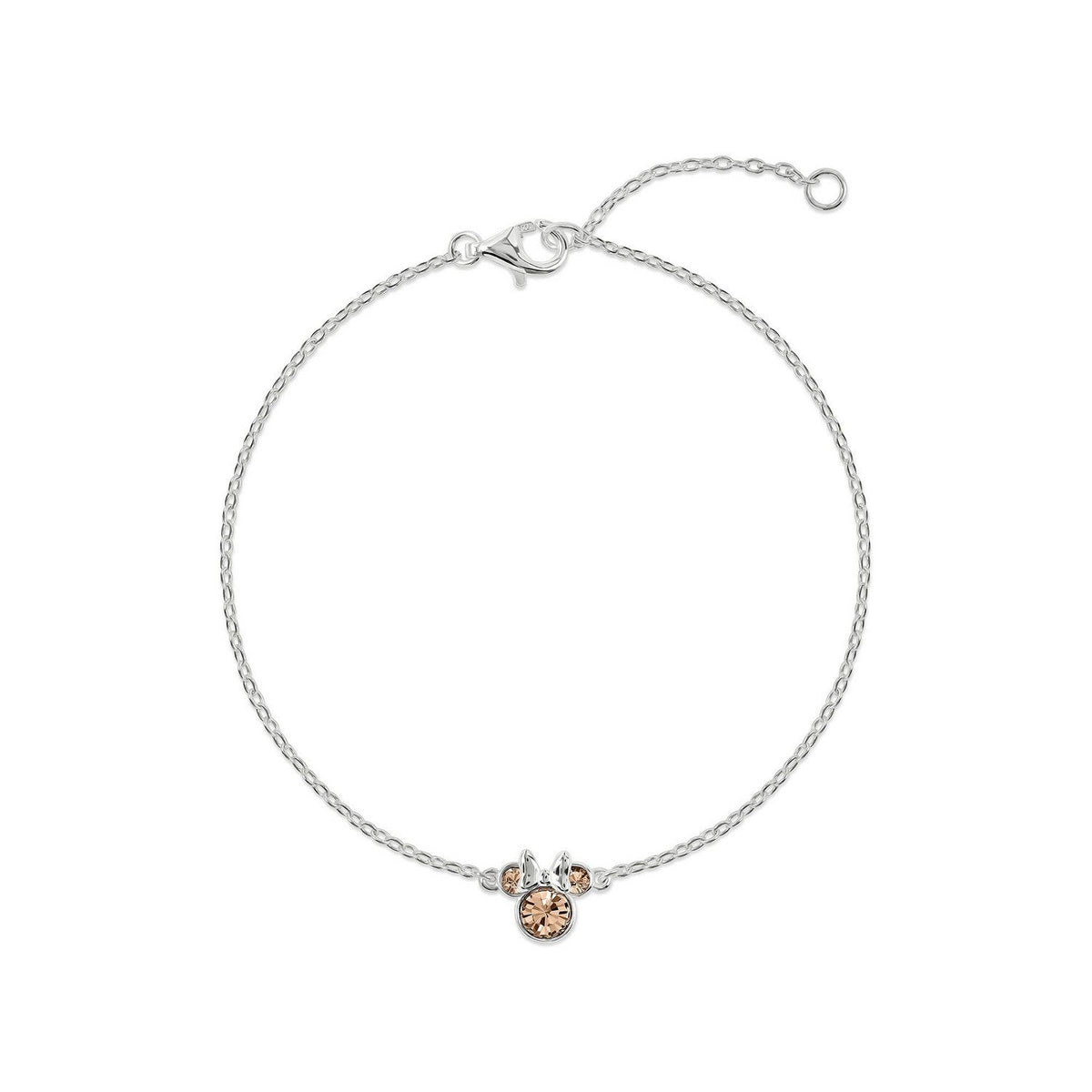 Disney Mickey & Minnie 925 6.75+1" Mouse June Birthstone Bracelet B902594SJUNL-67.PH
