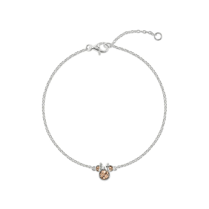 Disney Mickey & Minnie 925 6.75+1" Mouse June Birthstone Bracelet B902594SJUNL-67.PH