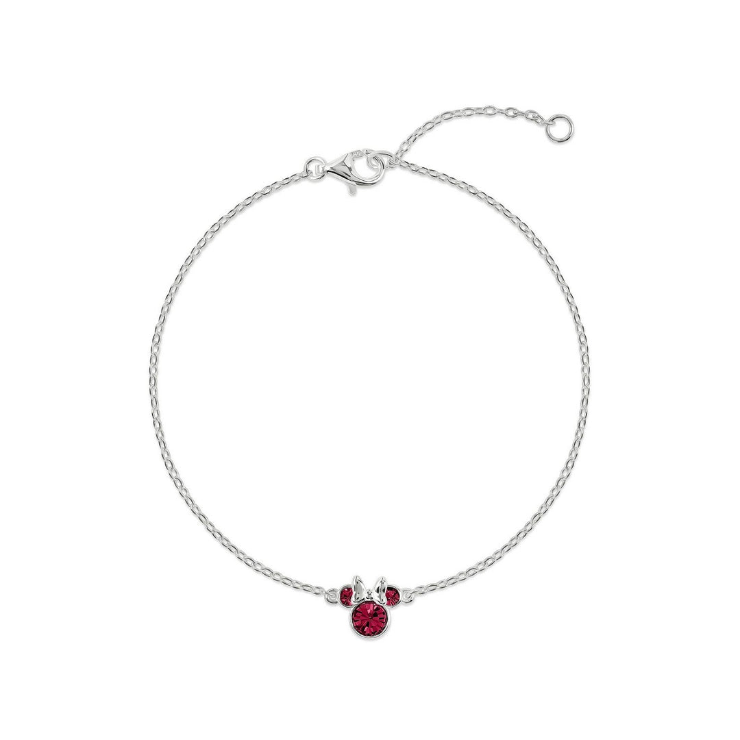 Disney Mickey & Minnie 925 6.75+1" Mouse July Birthstone Bracelet B902594SJUYL-67.PH
