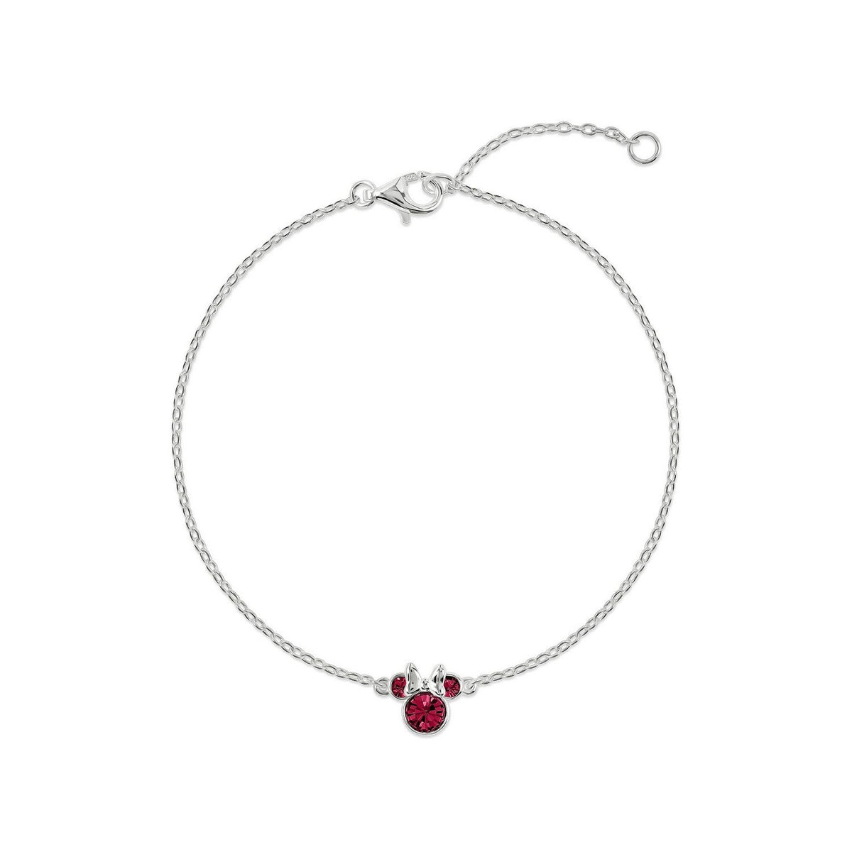 Disney Mickey & Minnie 925 6.75+1" Mouse July Birthstone Bracelet B902594SJUYL-67.PH