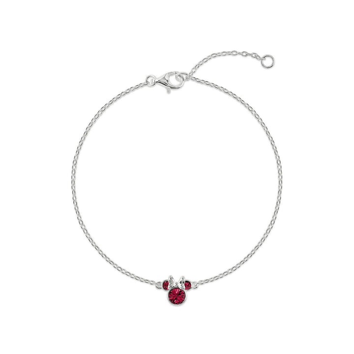Disney Mickey & Minnie 925 6.75+1" Mouse July Birthstone Bracelet B902594SJUYL-67.PH