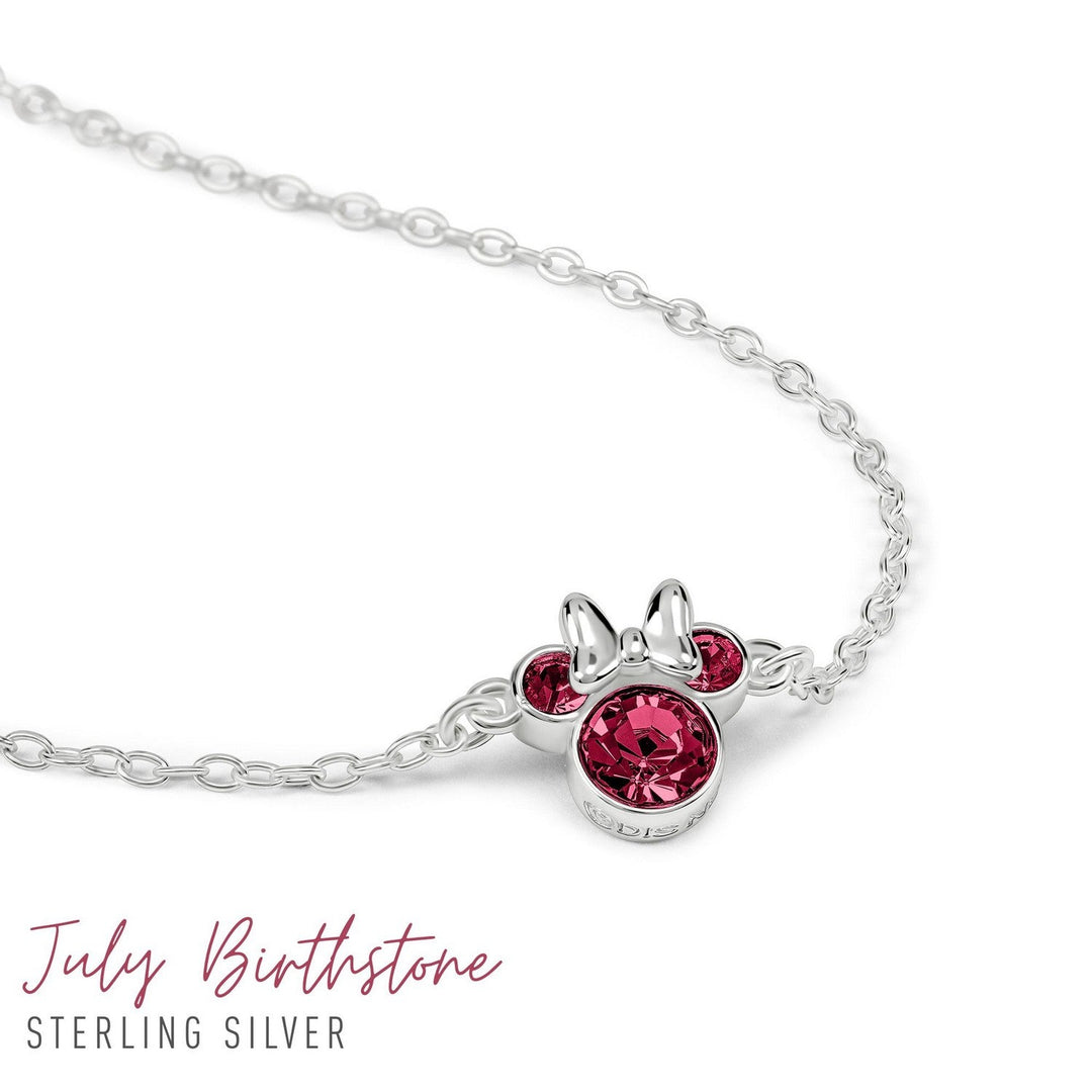 Disney Mickey & Minnie 925 6.75+1" Mouse July Birthstone Bracelet B902594SJUYL-67.PH