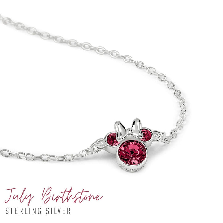 Disney Mickey & Minnie 925 6.75+1" Mouse July Birthstone Bracelet B902594SJUYL-67.PH