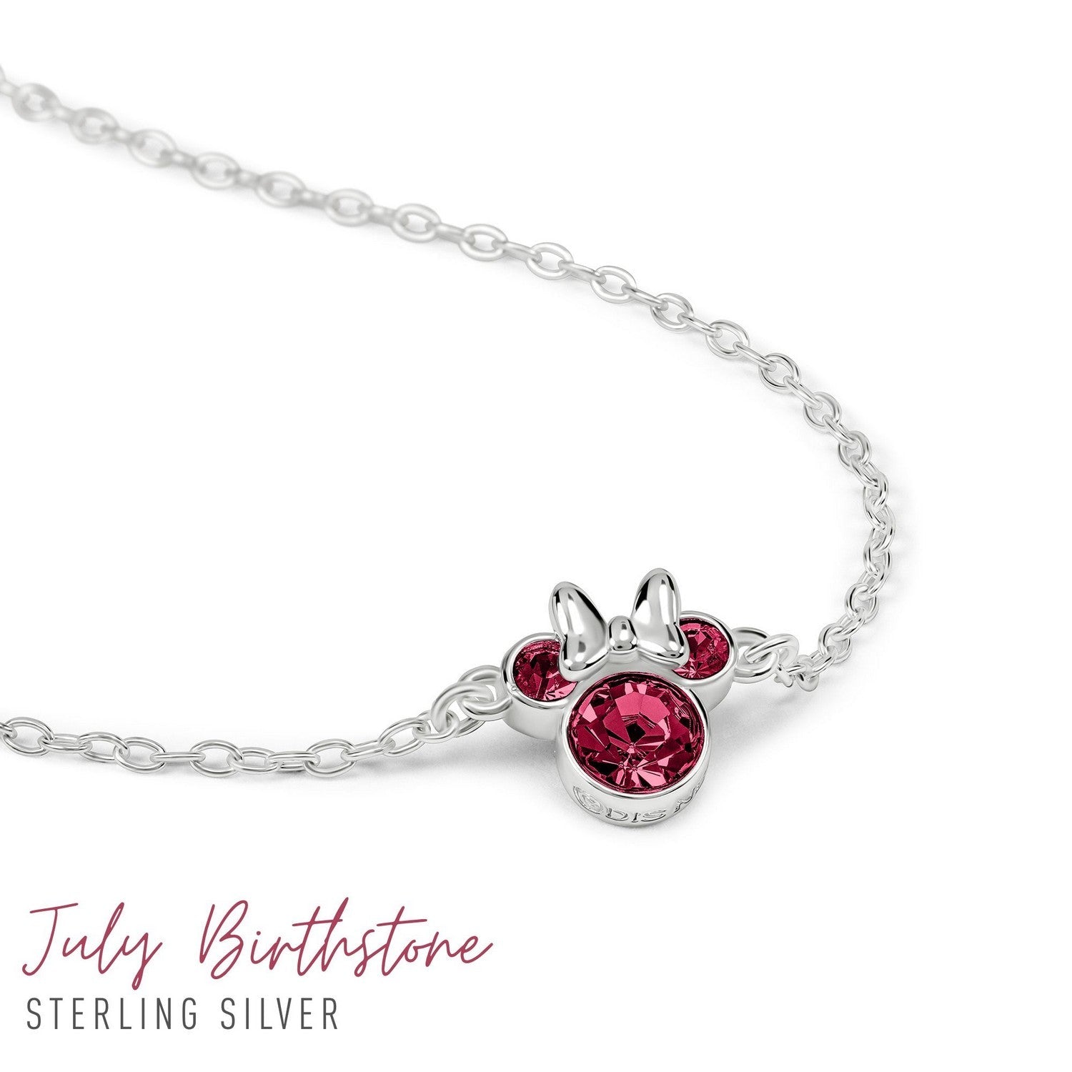 Disney Mickey & Minnie 925 6.75+1" Mouse July Birthstone Bracelet B902594SJUYL-67.PH