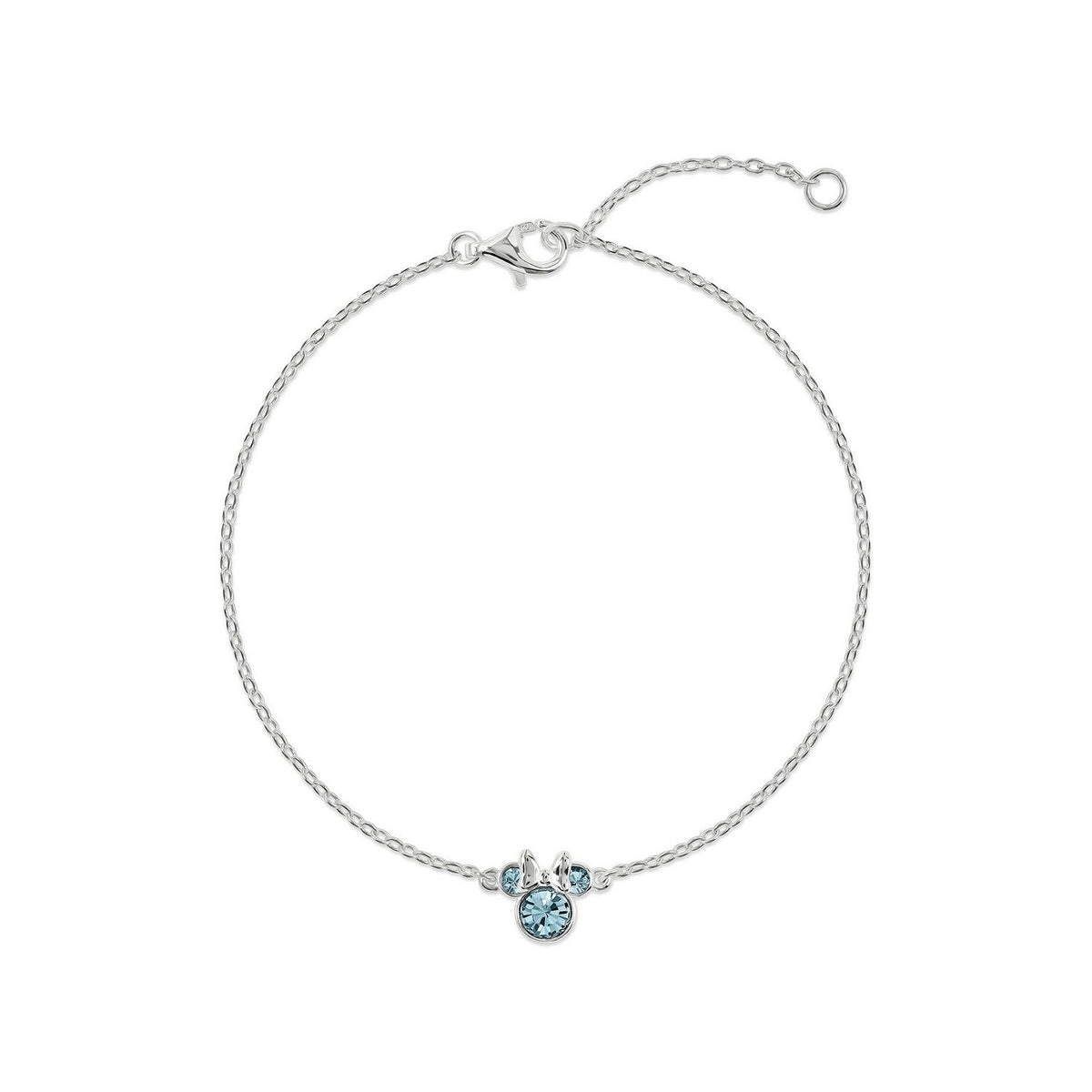 Disney Mickey & Minnie 925 6.75+1" Mouse March Birthstone Bracelet B902594SMARL-67.PH