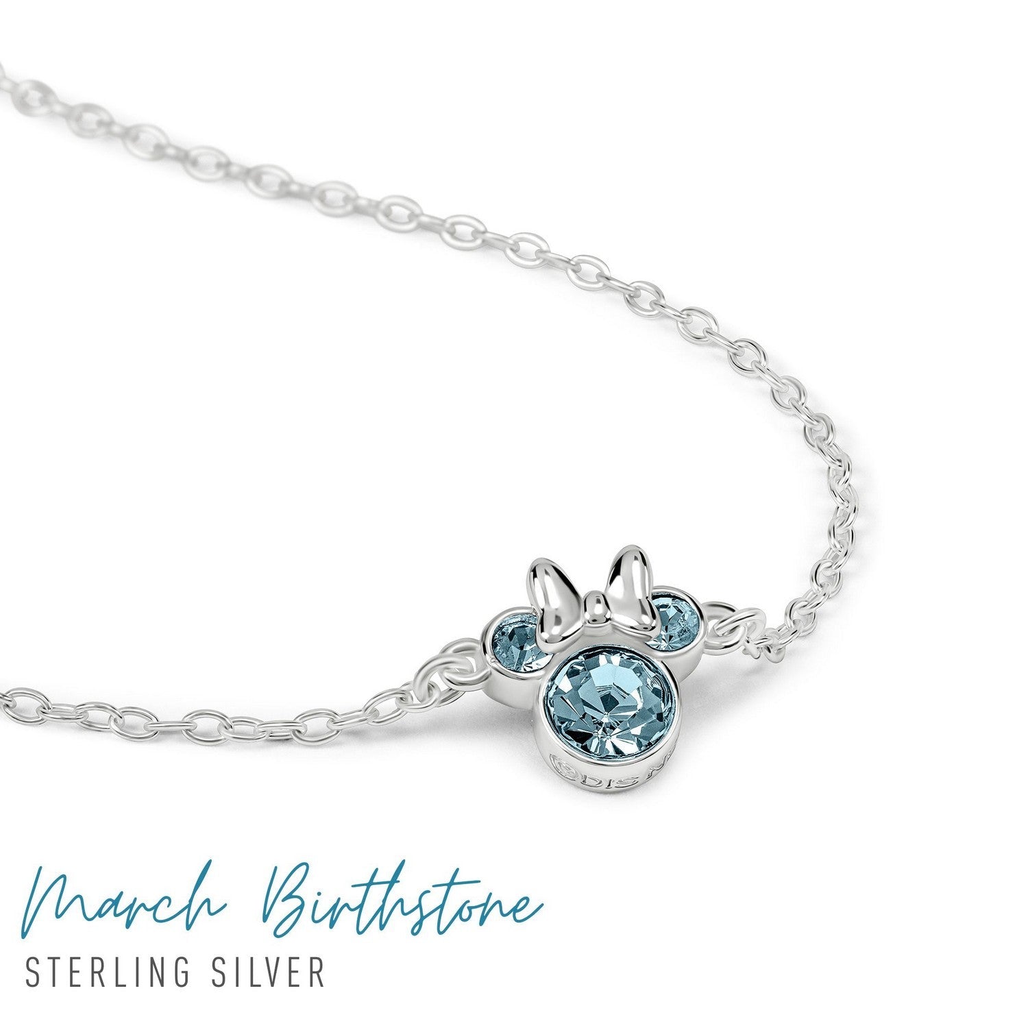 Disney Mickey & Minnie 925 6.75+1" Mouse March Birthstone Bracelet B902594SMARL-67.PH