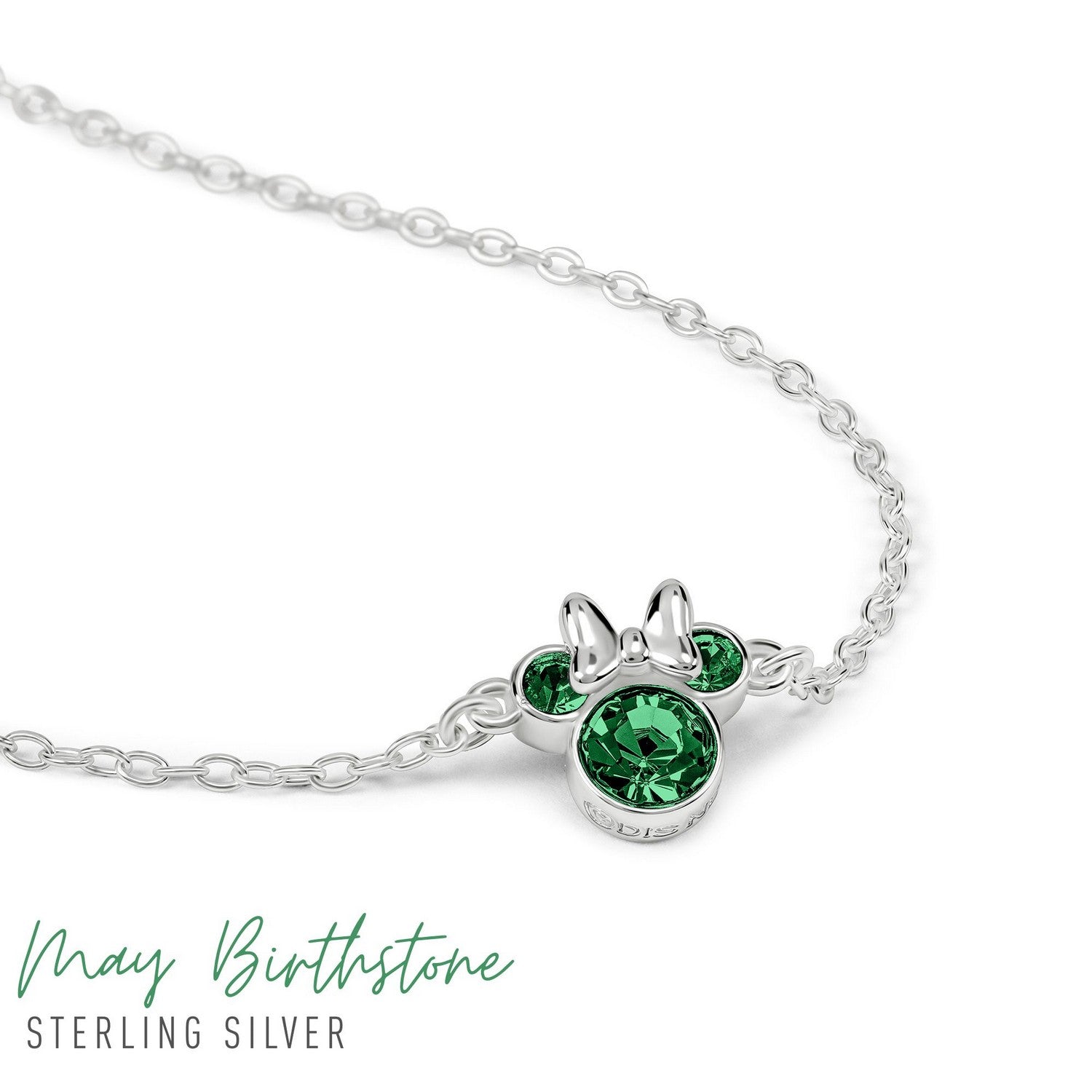 Disney Mickey & Minnie 925 6.75+1" Mouse May Birthstone Bracelet B902594SMAYL-67.PH
