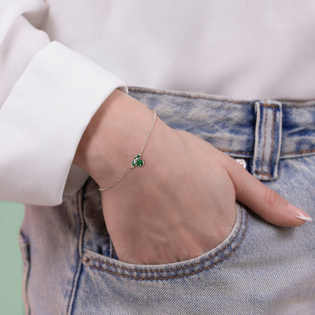 Disney Mickey & Minnie 925 6.75+1" Mouse May Birthstone Bracelet B902594SMAYL-67.PH