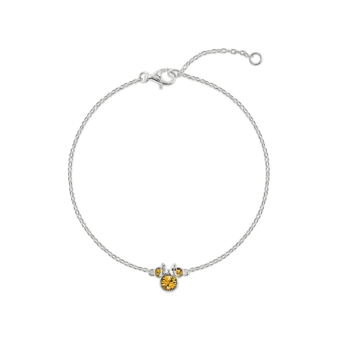 Disney Mickey & Minnie 925 6.75+1" Mouse November Birthstone Bracelet B902594SNOVL-67.PH