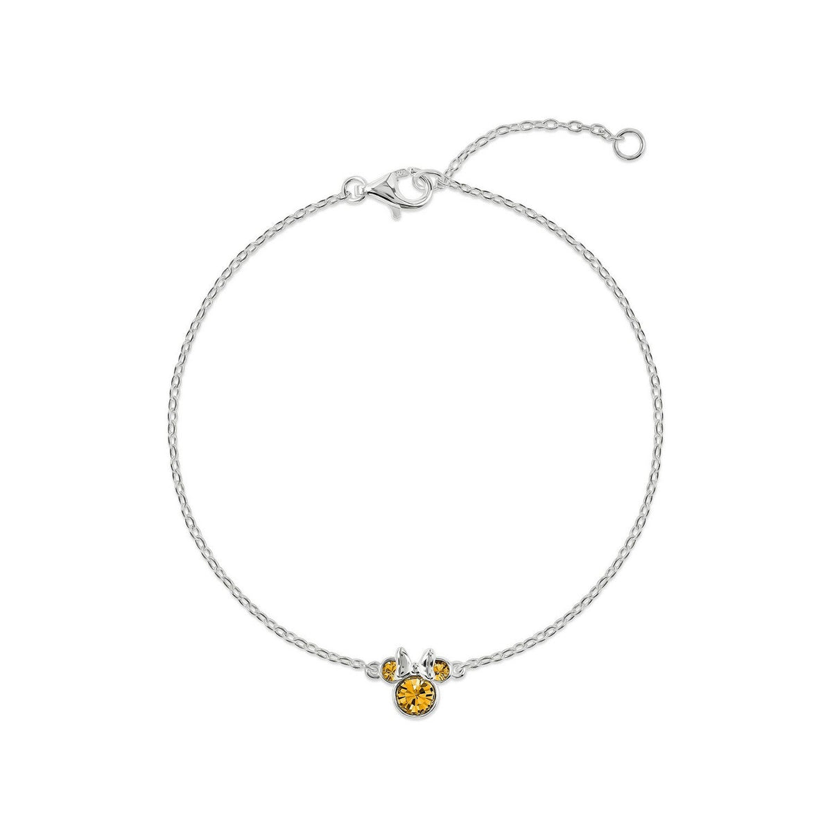 Disney Mickey & Minnie 925 6.75+1" Mouse November Birthstone Bracelet B902594SNOVL-67.PH