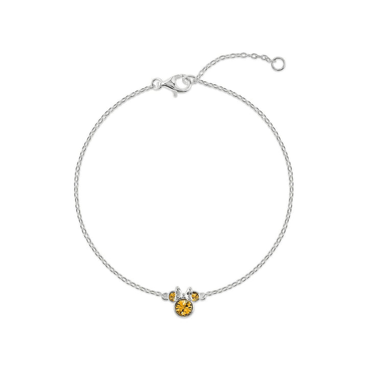 Disney Mickey & Minnie 925 6.75+1" Mouse November Birthstone Bracelet B902594SNOVL-67.PH