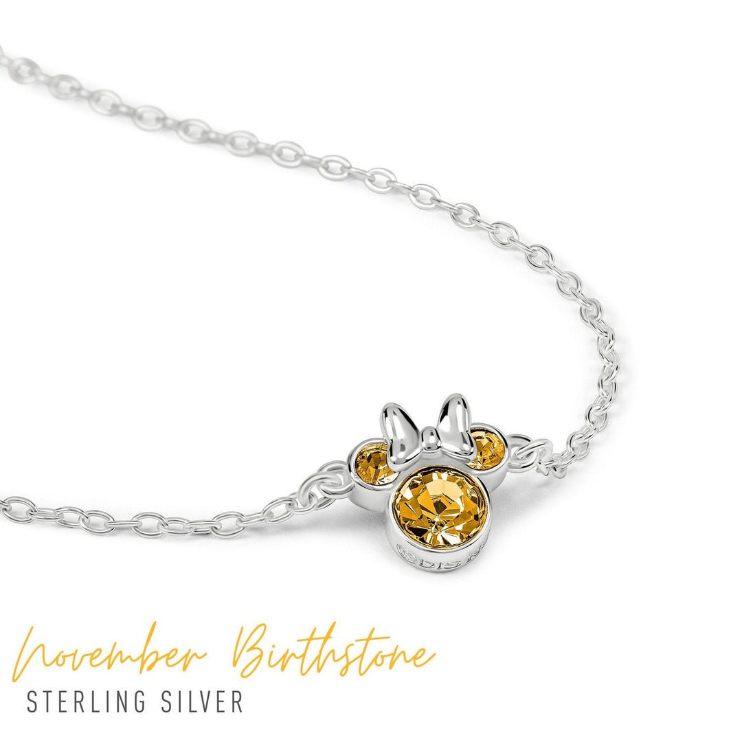 Disney Mickey & Minnie 925 6.75+1" Mouse November Birthstone Bracelet B902594SNOVL-67.PH