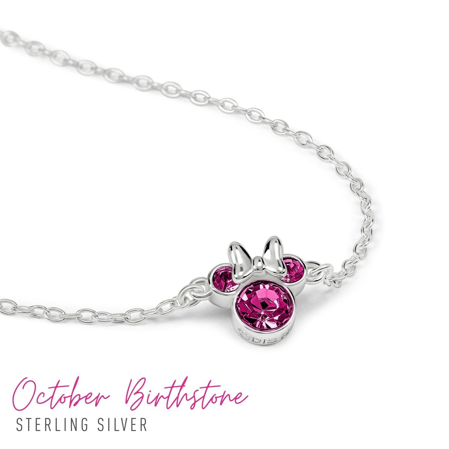 Disney Mickey & Minnie 925 6.75+1" Mouse October Birthstone Bracelet B902594SOCTL-67.PH