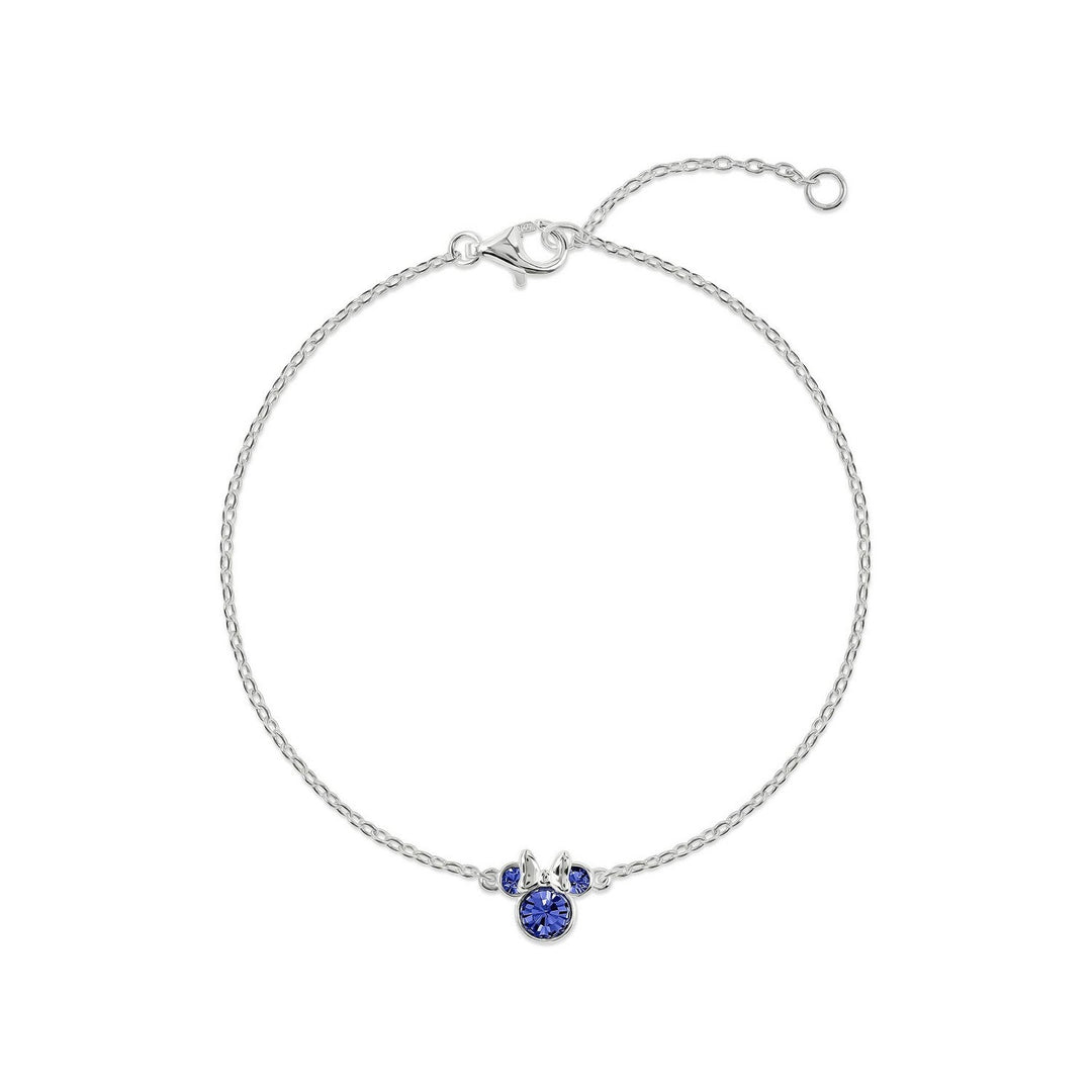 Disney Mickey & Minnie 925 6.75+1" Mouse September Birthstone Bracelet B902594SSEPL-67.PH