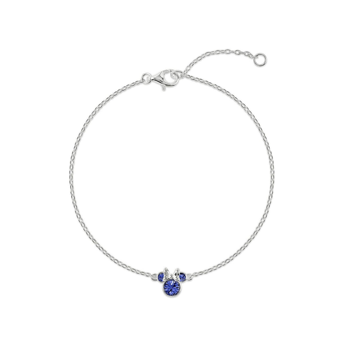 Disney Mickey & Minnie 925 6.75+1" Mouse September Birthstone Bracelet B902594SSEPL-67.PH