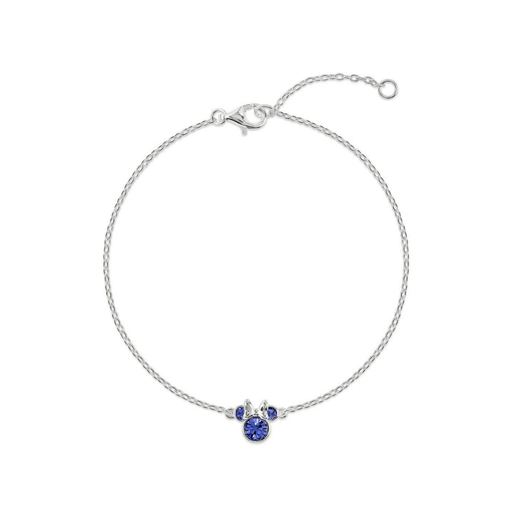 Disney Mickey & Minnie 925 6.75+1" Mouse September Birthstone Bracelet B902594SSEPL-67.PH