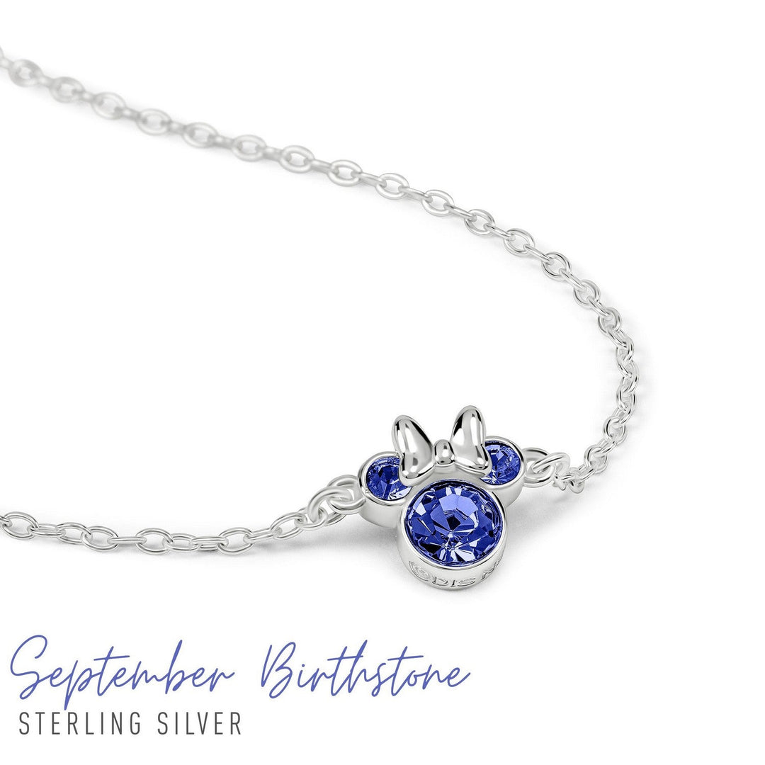 Disney Mickey & Minnie 925 6.75+1" Mouse September Birthstone Bracelet B902594SSEPL-67.PH