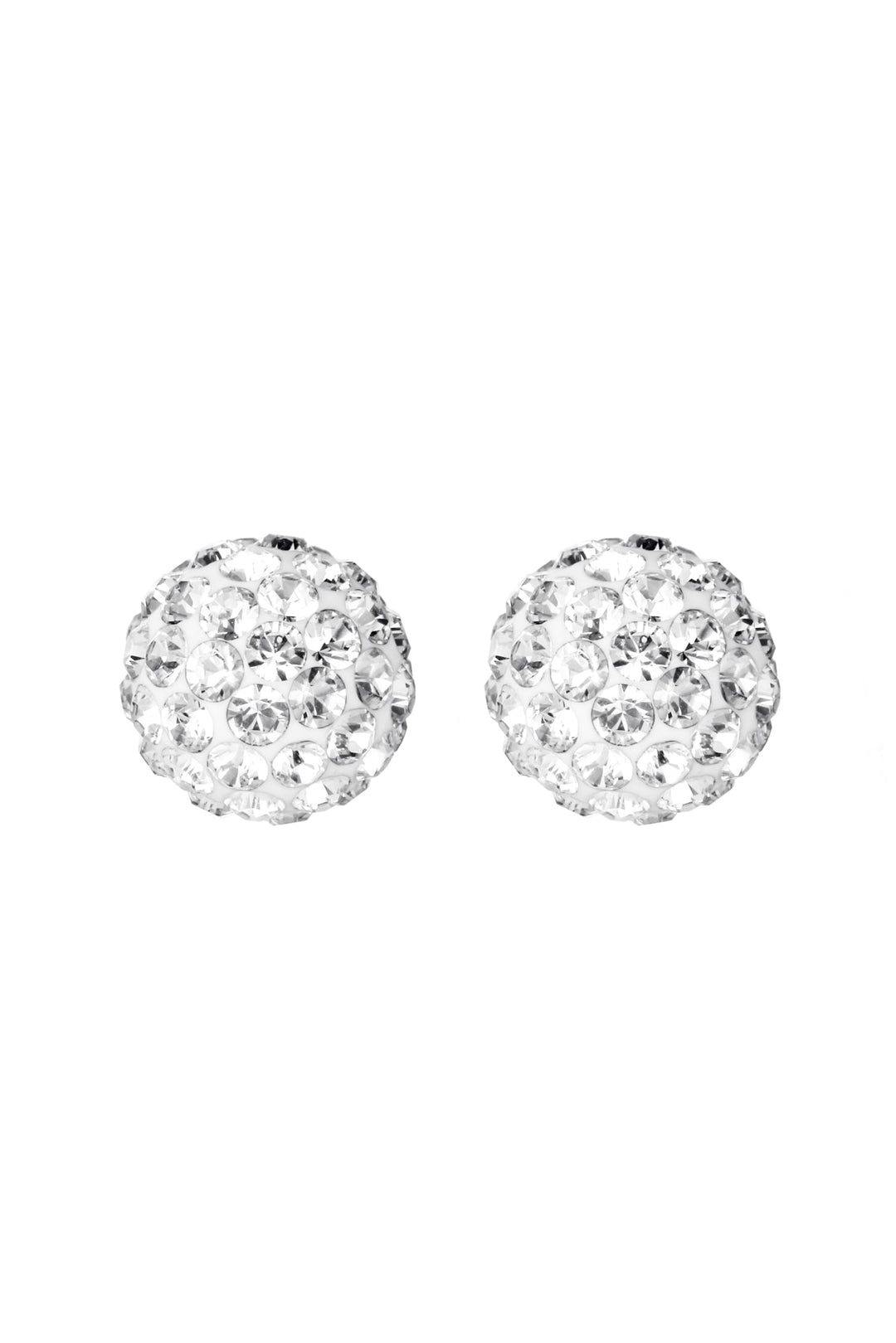 Sterling Silver Crystal 9.5mm Ball Pendant and 7.5mm Stud Earrings Set-2