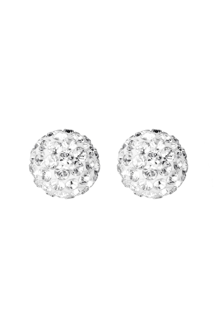 Sterling Silver Crystal 9.5mm Ball Pendant and 7.5mm Stud Earrings Set-2