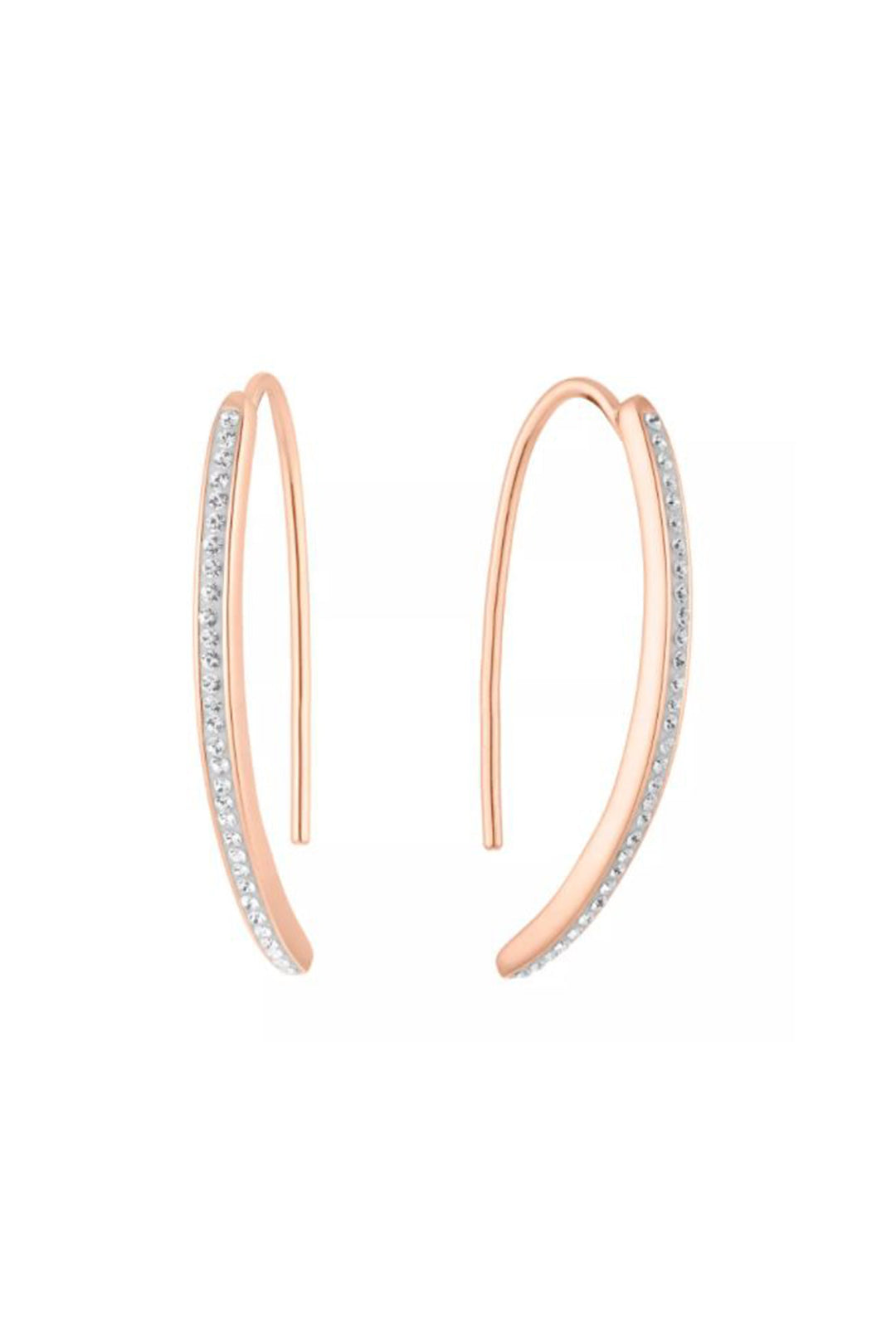 Sterling Silver Rose Gold Plated Crystal Threader Earrings