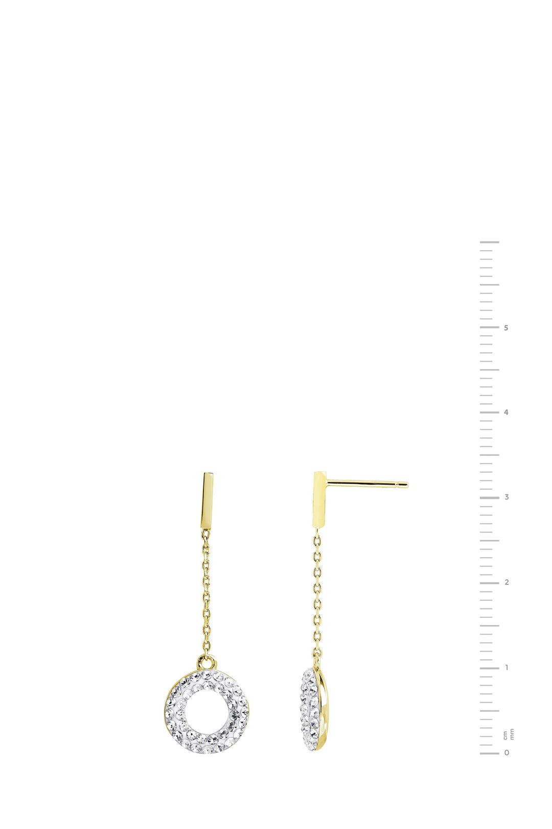 Sterling Silver Gold Plated Crystal Halo Drop Earrings