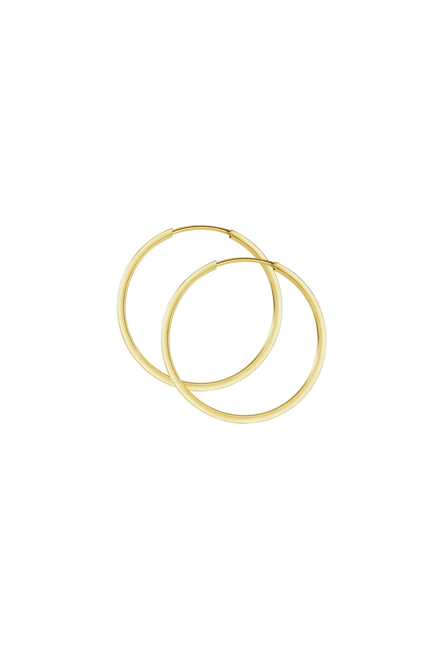 9ct Yellow Gold 20mm Square Sleeper Hoop Earrings-0