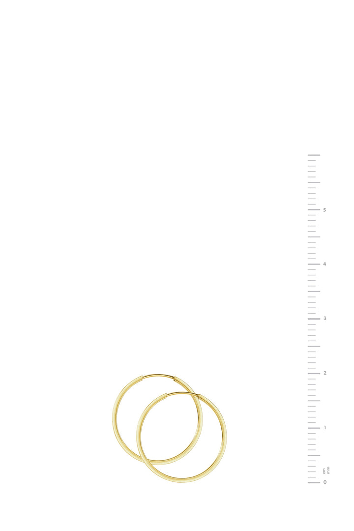 9ct Yellow Gold 20mm Square Sleeper Hoop Earrings-2