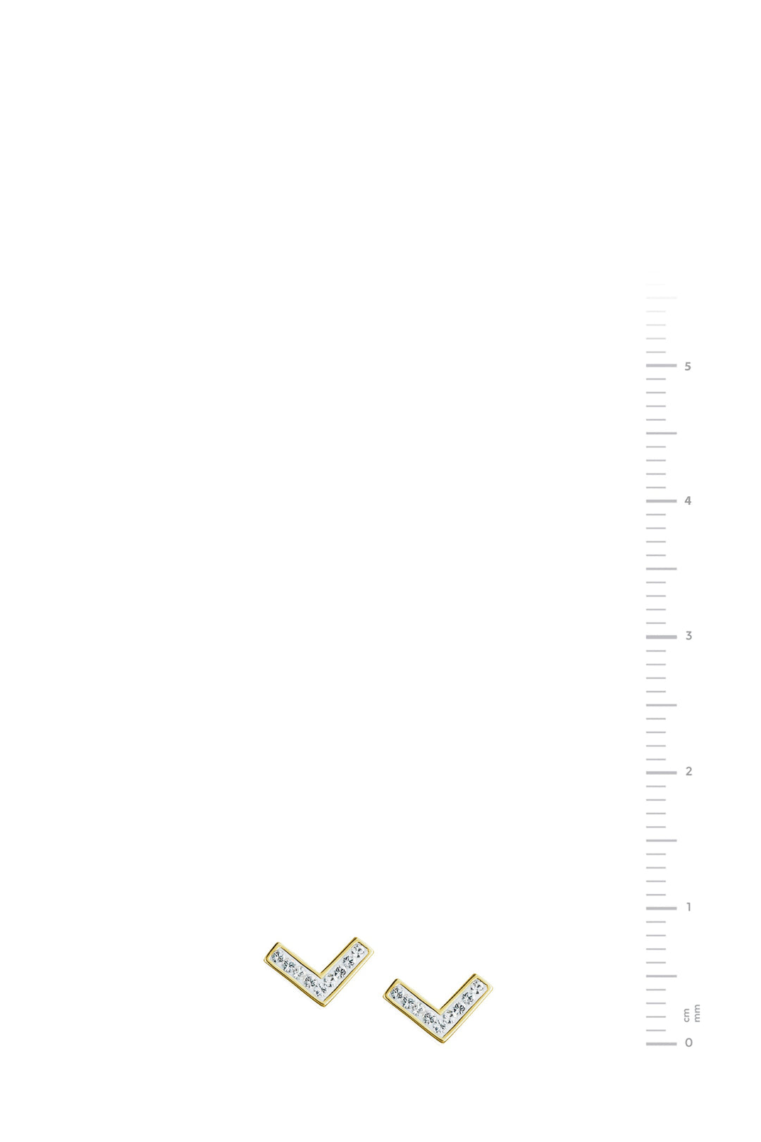 Gold Plated Sterling Silver Crystal Chevron Stud Earrings