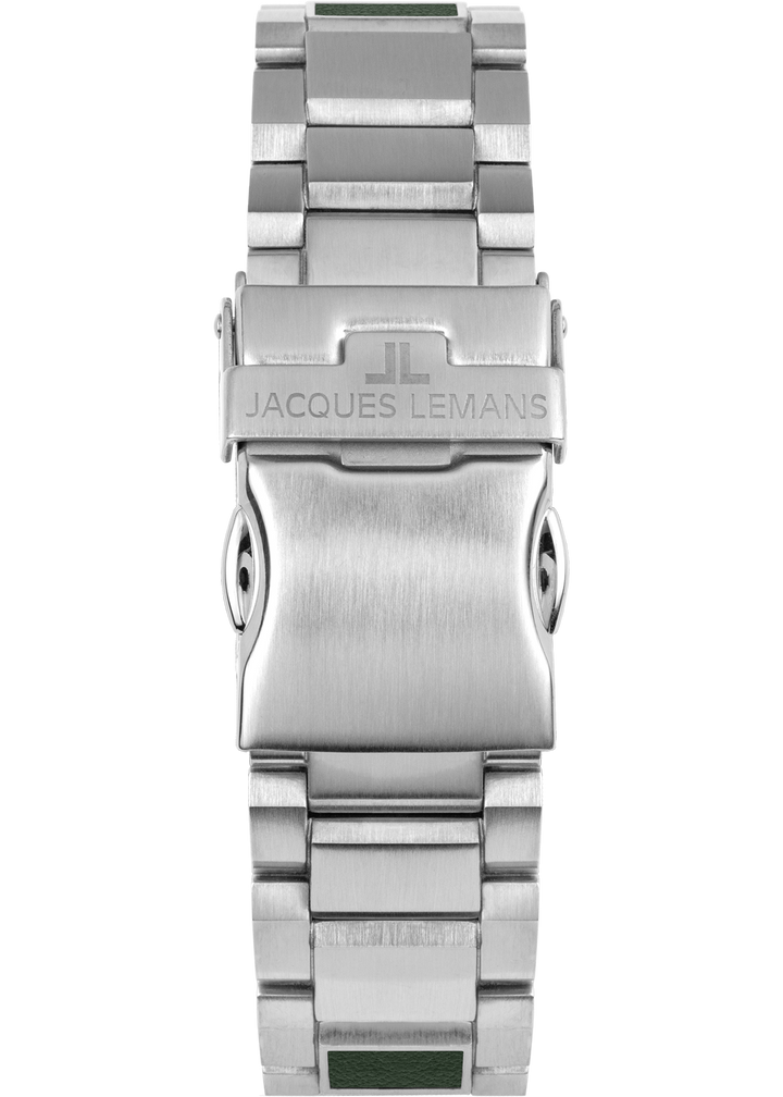 Eco Power Solar Chronograph Stainless Steel Green Men's Bracelet Watch