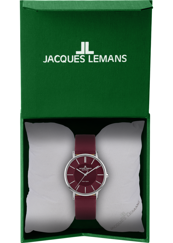 Eco Power Solar Burgundy Vegan Strap Unisex Watch