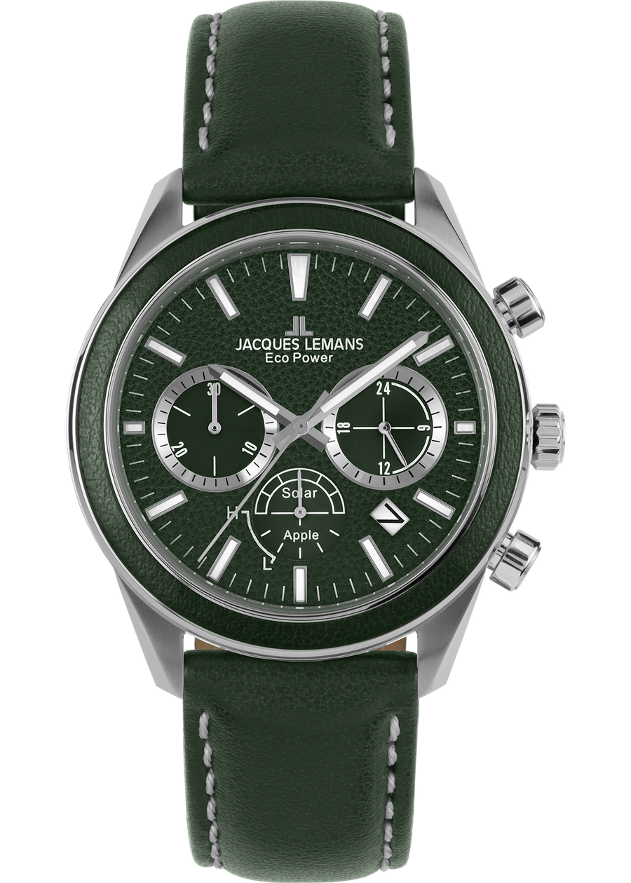 Eco Power Solar Chronograph Green Vegan Strap Men's Watch