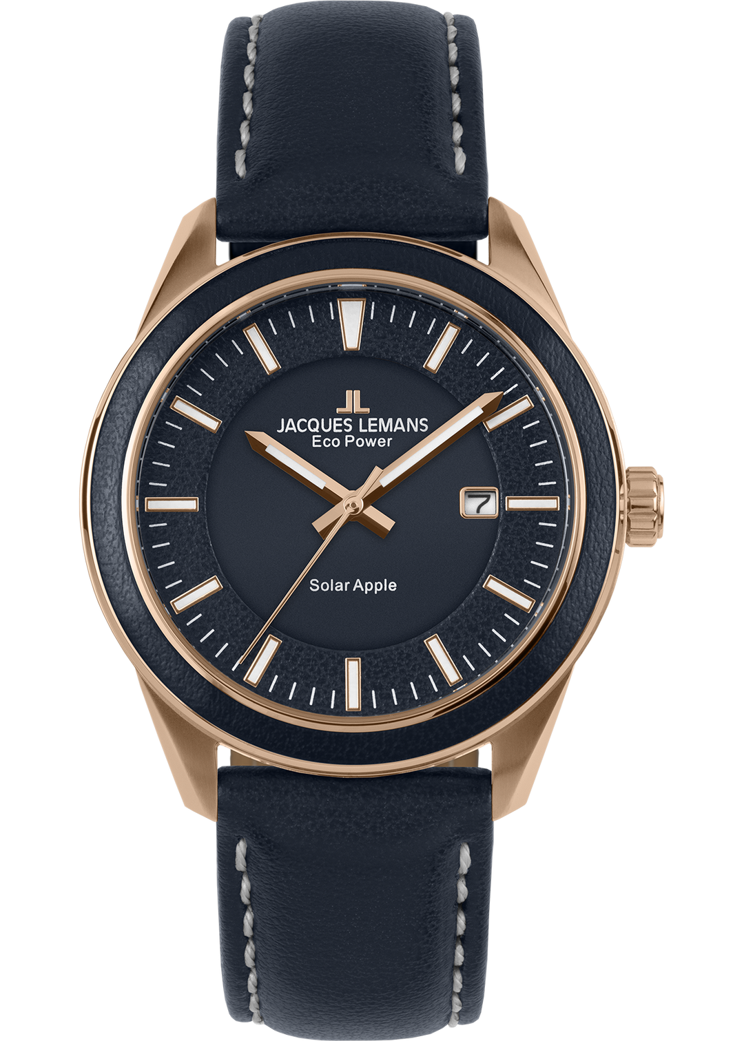 Eco Power Solar Vegan Strap Rose Gold Plated Men's Watch