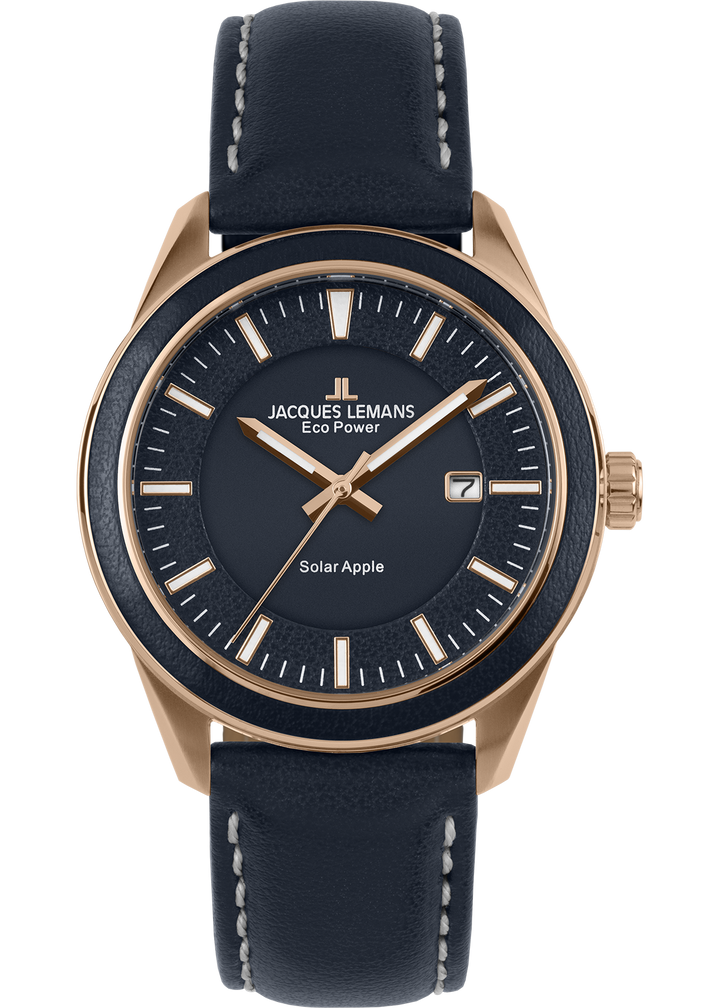 Eco Power Solar Vegan Strap Rose Gold Plated Men's Watch