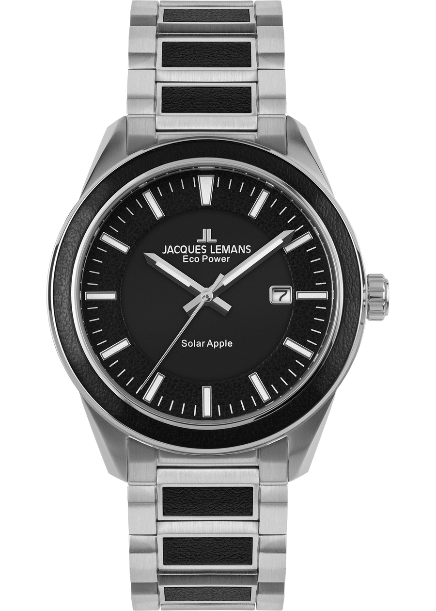 Eco Power Solar Stainless Steel Vegan Men's Bracelet Watch