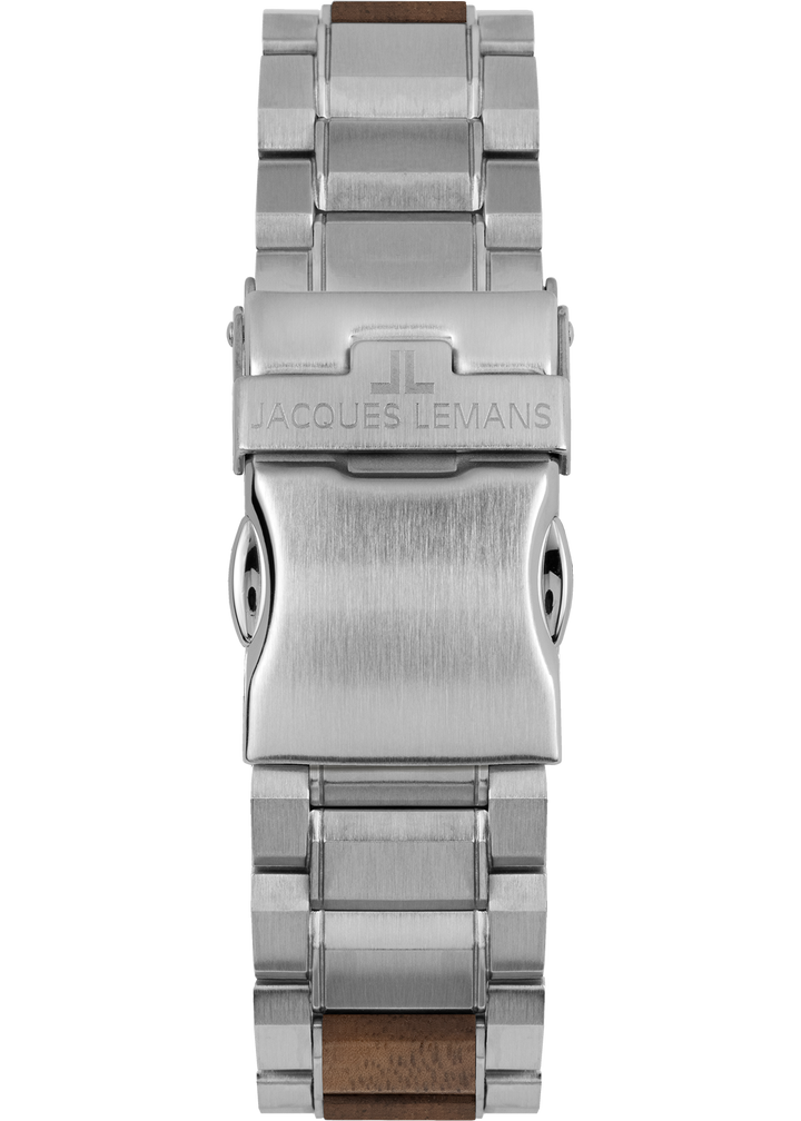 Eco Power Solar Wood Stainless Steel Men's Bracelet Watch