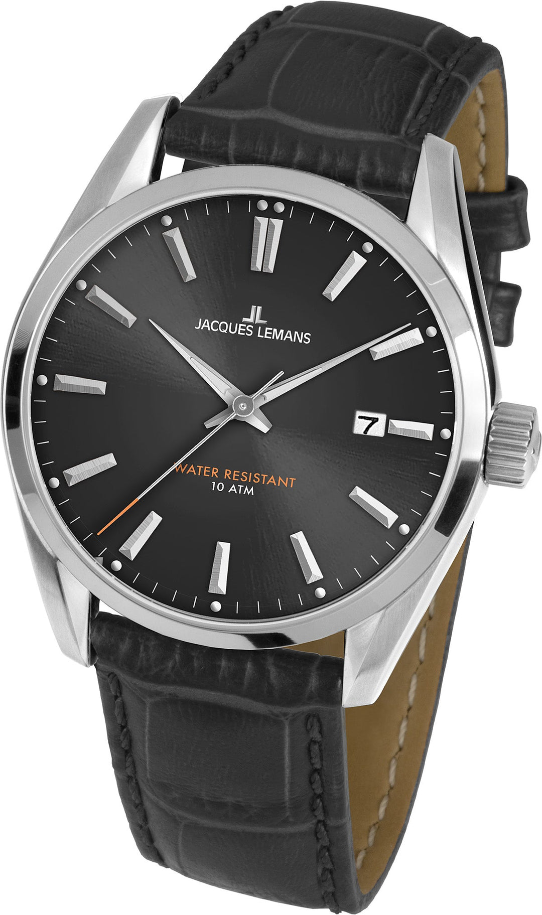 Derby Quartz Leather Grey Strap Men's Watch-0