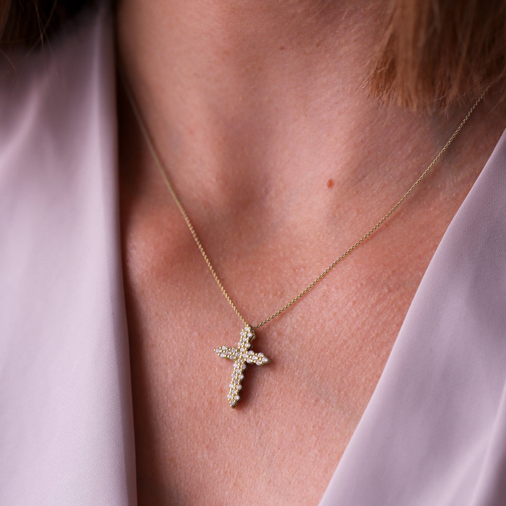 Rita | 9ct Yellow Gold 0.53ct tw Lab Grown Diamond Cross Pendant