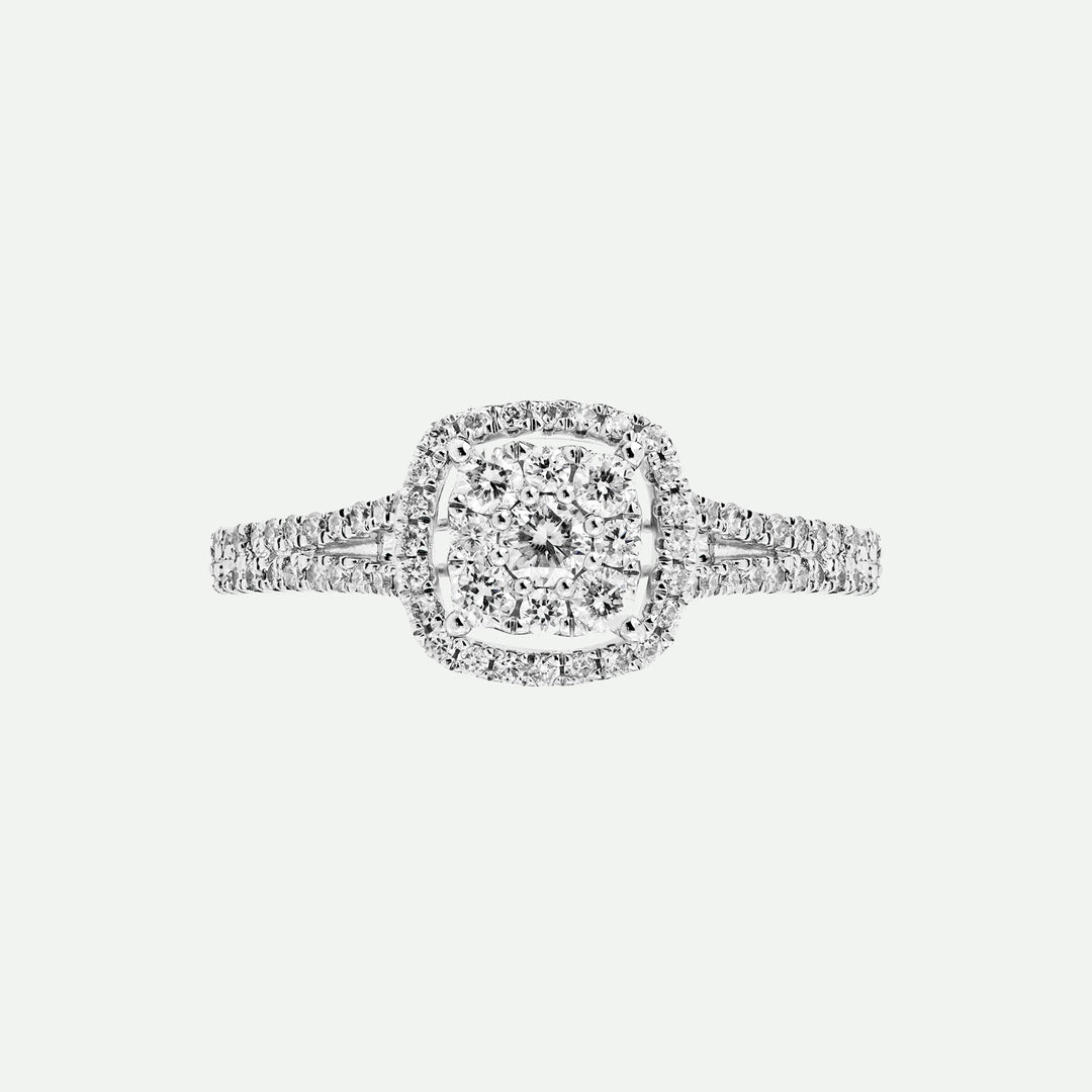 Gemma | 9ct White Gold 0.52ct tw Lab Grown Diamond Cluster Halo Ring