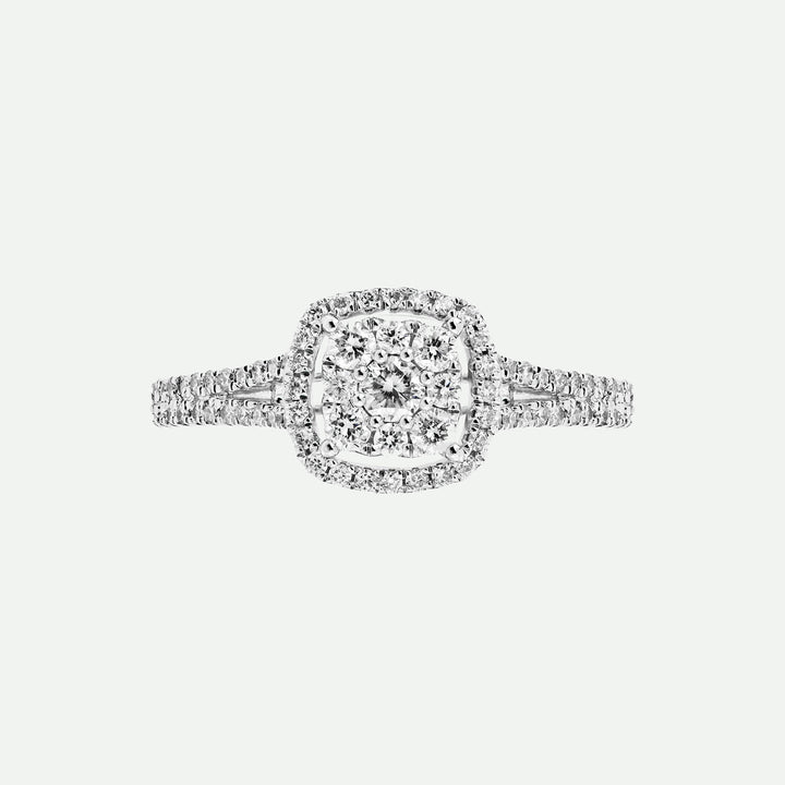 Gemma | 9ct White Gold 0.52ct tw Lab Grown Diamond Cluster Halo Ring