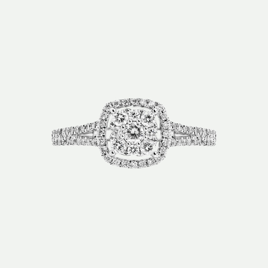 Gemma | 9ct White Gold 0.52ct tw Lab Grown Diamond Cluster Halo Ring