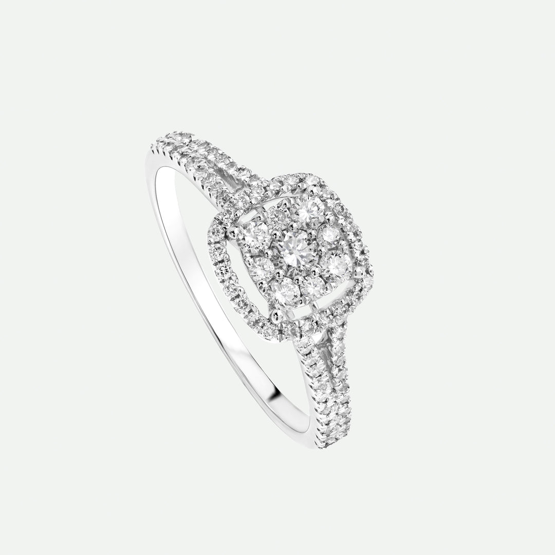 Gemma | 9ct White Gold 0.52ct tw Lab Grown Diamond Cluster Halo Ring