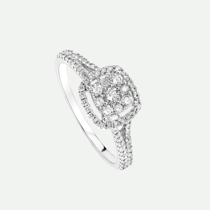 Gemma | 9ct White Gold 0.52ct tw Lab Grown Diamond Cluster Halo Ring