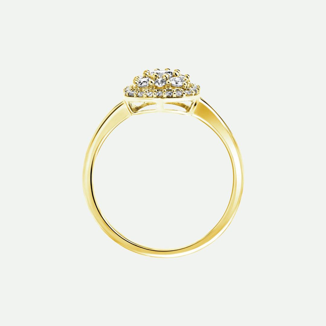 Helen | 9ct Yellow Gold 0.50ct tw Lab Grown Diamond Cluster Engagement Ring