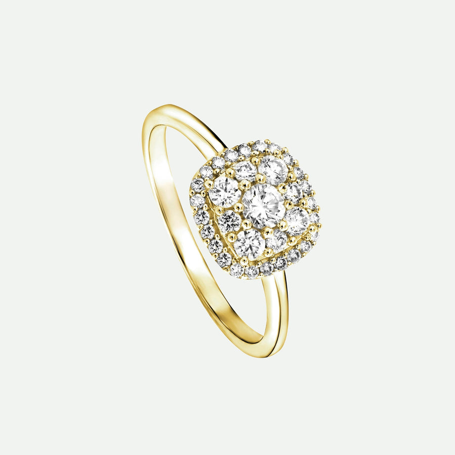 Helen | 9ct Yellow Gold 0.50ct tw Lab Grown Diamond Cluster Engagement Ring