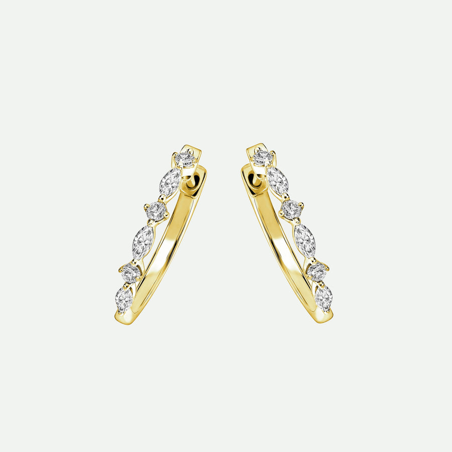 Rose | 9ct Yellow Gold 0.60ct tw Mixed Cut Lab Grown Diamond Hoop Earrings