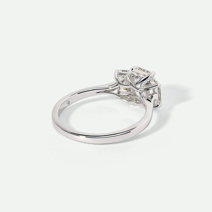 Murphy | 9ct White Gold 1.56ct tw Emerald Cut Lab Grown Diamond Three Stone Ring-4